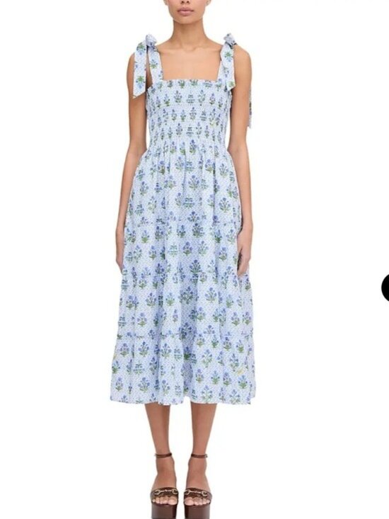 Hill House Dresses & Skirts - Hill house home The Ribbon Ellie Nap Dress - Blue Block Print, S L